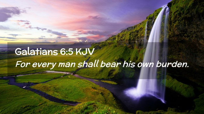 Picture 02 - Galatians 6:5 KJV Desktop Wallpaper - For every man shall bear his own - Desktop Bible Verse Wallpaper