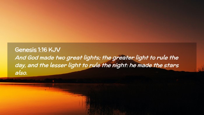 Picture 02 - Genesis 1:16 KJV Desktop Wallpaper - And God made two great lights; the greater light - Desktop Bible Verse Wallpaper