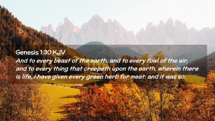 Picture 02 - Genesis 1:30 KJV Desktop Wallpaper - And to every beast of the earth, and to every - Desktop Bible Verse Wallpaper