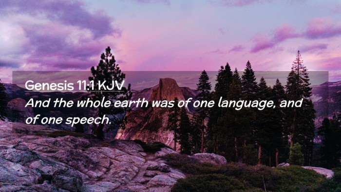 Picture 02 - Genesis 11:1 KJV Desktop Wallpaper - And the whole earth was of one language, and of - Desktop Bible Verse Wallpaper