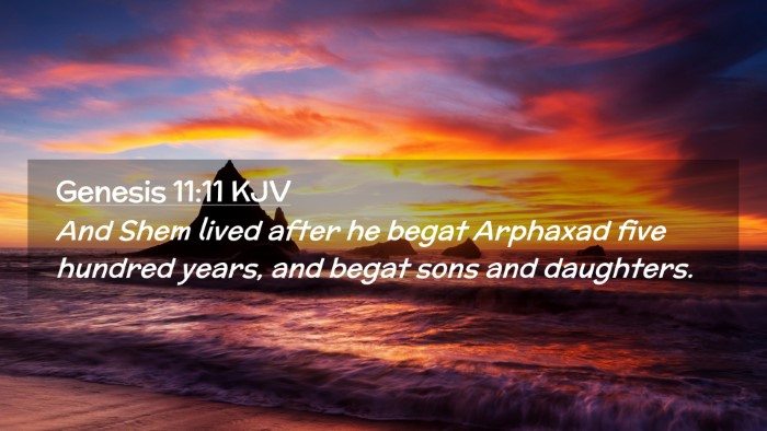 Picture 02 - Genesis 11:11 KJV Desktop Wallpaper - And Shem lived after he begat Arphaxad five - Desktop Bible Verse Wallpaper