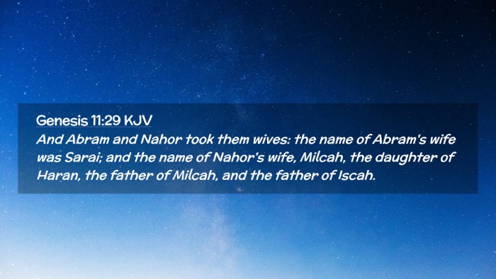 Picture 02 - Genesis 11:29 KJV Desktop Wallpaper - And Abram and Nahor took them wives: the name of - Desktop Bible Verse Wallpaper