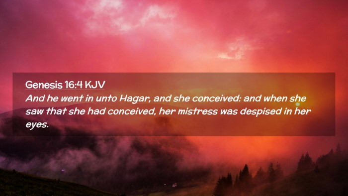 Picture 02 - Genesis 16:4 KJV Desktop Wallpaper - And he went in unto Hagar, and she conceived: and - Desktop Bible Verse Wallpaper