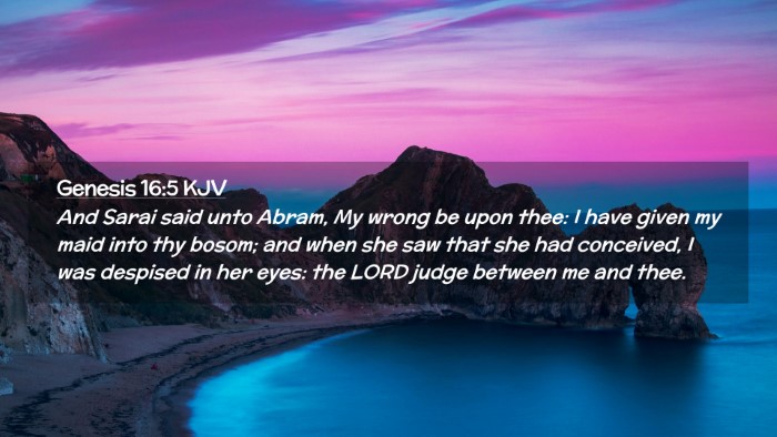 Picture 02 - Genesis 16:5 KJV Desktop Wallpaper - And Sarai said unto Abram, My wrong be upon thee: - Desktop Bible Verse Wallpaper
