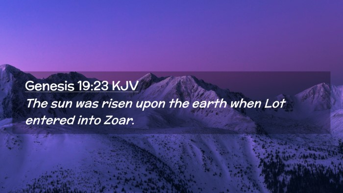 Picture 02 - Genesis 19:23 KJV Desktop Wallpaper - The sun was risen upon the earth when Lot entered - Desktop Bible Verse Wallpaper