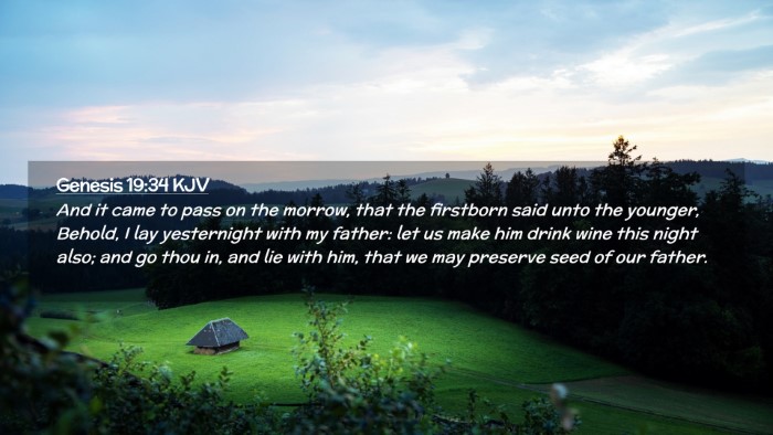 Picture 02 - Genesis 19:34 KJV Desktop Wallpaper - And it came to pass on the morrow, that the - Desktop Bible Verse Wallpaper