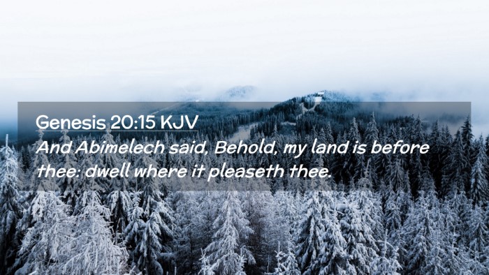 Picture 02 - Genesis 20:15 KJV Desktop Wallpaper - And Abimelech said, Behold, my land is before - Desktop Bible Verse Wallpaper