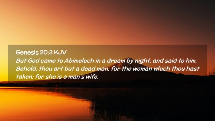 Picture 02 - Genesis 20:3 KJV Desktop Wallpaper - But God came to Abimelech in a dream by night, - Desktop Bible Verse Wallpaper