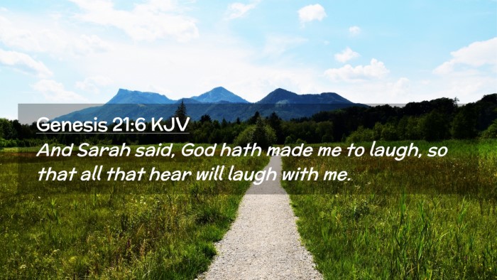 Picture 02 - Genesis 21:6 KJV Desktop Wallpaper - And Sarah said, God hath made me to laugh, so - Desktop Bible Verse Wallpaper