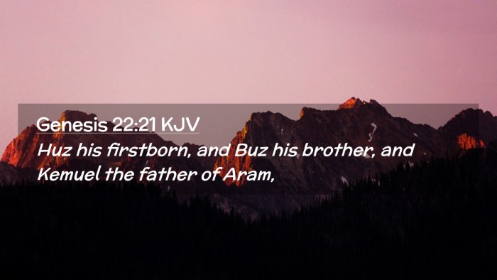 Picture 02 - Genesis 22:21 KJV Desktop Wallpaper - Huz his firstborn, and Buz his brother, and - Desktop Bible Verse Wallpaper