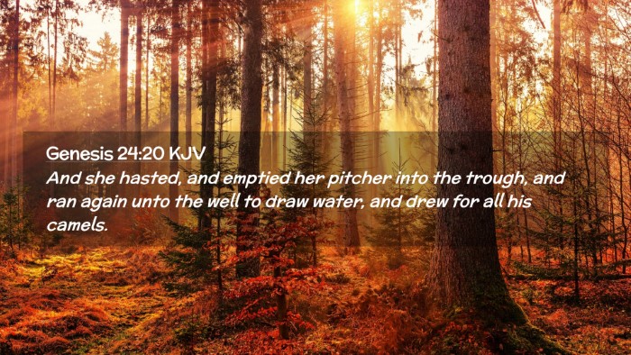 Picture 02 - Genesis 24:20 KJV Desktop Wallpaper - And she hasted, and emptied her pitcher into the - Desktop Bible Verse Wallpaper