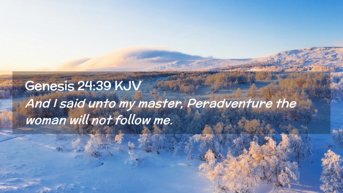 Picture 02 - Genesis 24:39 KJV Desktop Wallpaper - And I said unto my master, Peradventure the woman - Desktop Bible Verse Wallpaper