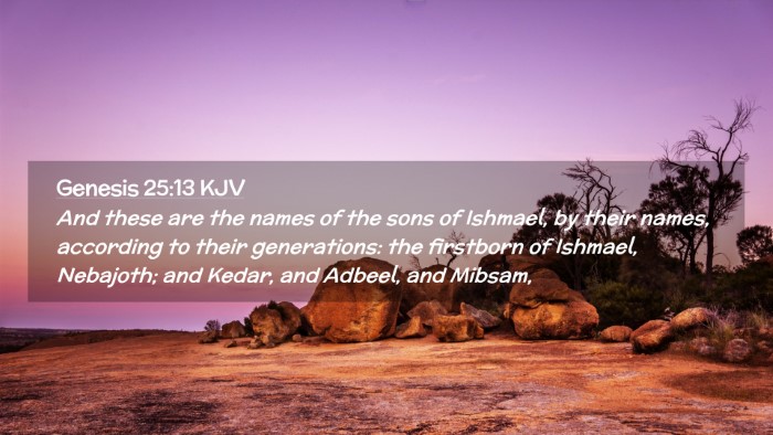 Picture 02 - Genesis 25:13 KJV Desktop Wallpaper - And these are the names of the sons of Ishmael, - Desktop Bible Verse Wallpaper