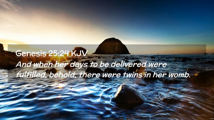 Picture 02 - Genesis 25:24 KJV Desktop Wallpaper - And when her days to be delivered were fulfilled, - Desktop Bible Verse Wallpaper
