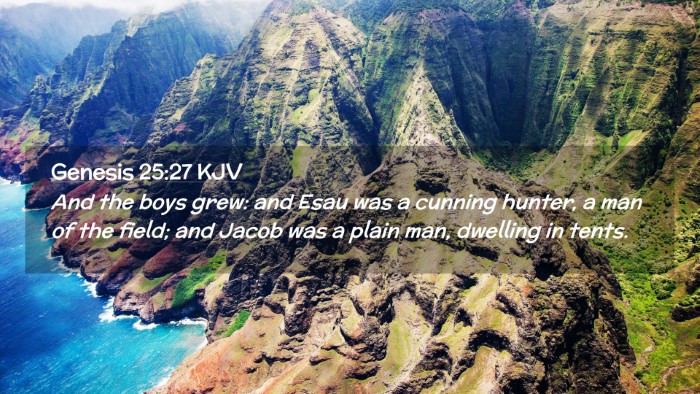 Picture 02 - Genesis 25:27 KJV Desktop Wallpaper - And the boys grew: and Esau was a cunning hunter, - Desktop Bible Verse Wallpaper