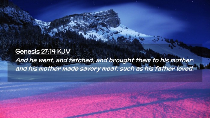 Picture 02 - Genesis 27:14 KJV Desktop Wallpaper - And he went, and fetched, and brought them to his - Desktop Bible Verse Wallpaper