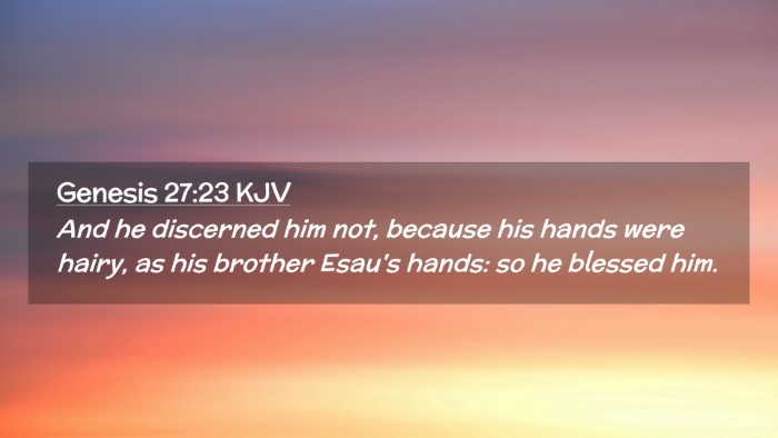 Picture 02 - Genesis 27:23 KJV Desktop Wallpaper - And he discerned him not, because his hands were - Desktop Bible Verse Wallpaper