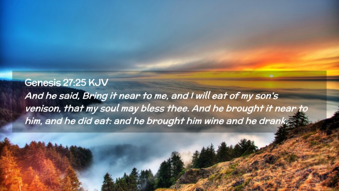 Picture 02 - Genesis 27:25 KJV Desktop Wallpaper - And he said, Bring it near to me, and I will eat - Desktop Bible Verse Wallpaper