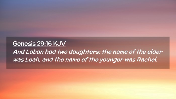 Picture 02 - Genesis 29:16 KJV Desktop Wallpaper - And Laban had two daughters: the name of the - Desktop Bible Verse Wallpaper