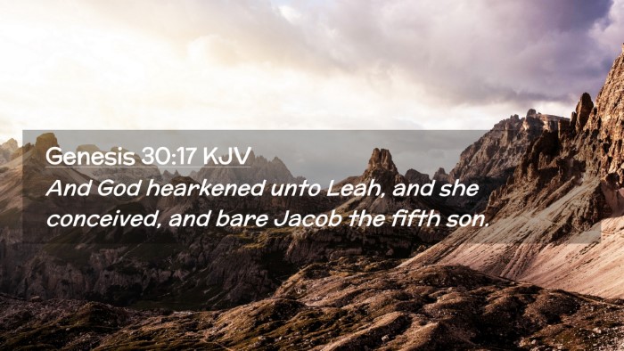 Picture 02 - Genesis 30:17 KJV Desktop Wallpaper - And God hearkened unto Leah, and she conceived, - Desktop Bible Verse Wallpaper