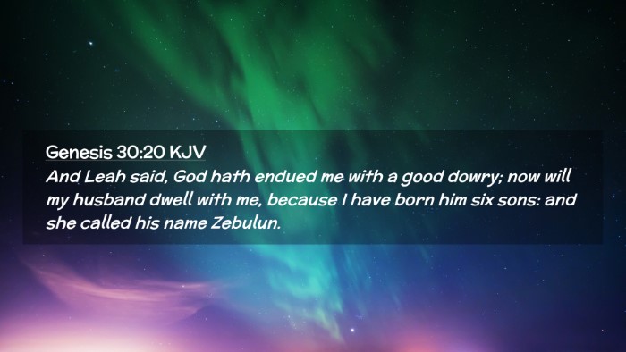 Picture 02 - Genesis 30:20 KJV Desktop Wallpaper - And Leah said, God hath endued me with a good - Desktop Bible Verse Wallpaper