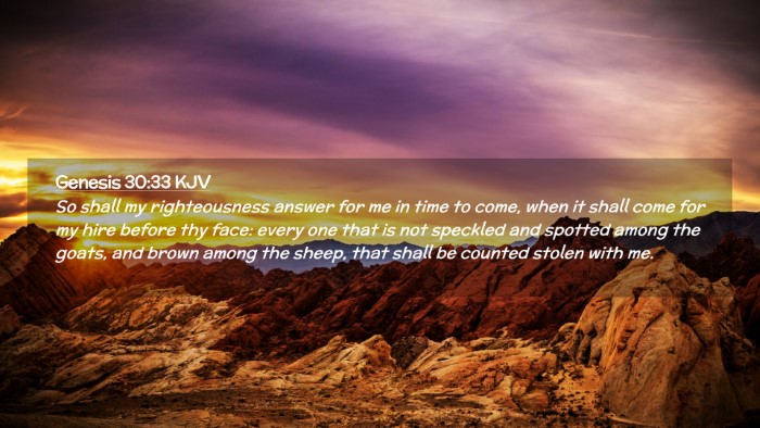 Picture 02 - Genesis 30:33 KJV Desktop Wallpaper - So shall my righteousness answer for me in time - Desktop Bible Verse Wallpaper