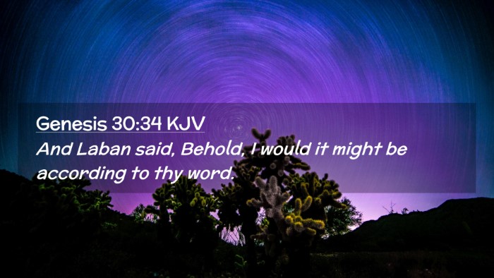 Picture 02 - Genesis 30:34 KJV Desktop Wallpaper - And Laban said, Behold, I would it might be - Desktop Bible Verse Wallpaper
