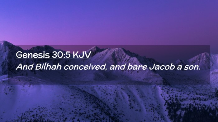 Picture 02 - Genesis 30:5 KJV Desktop Wallpaper - And Bilhah conceived, and bare Jacob a - Desktop Bible Verse Wallpaper