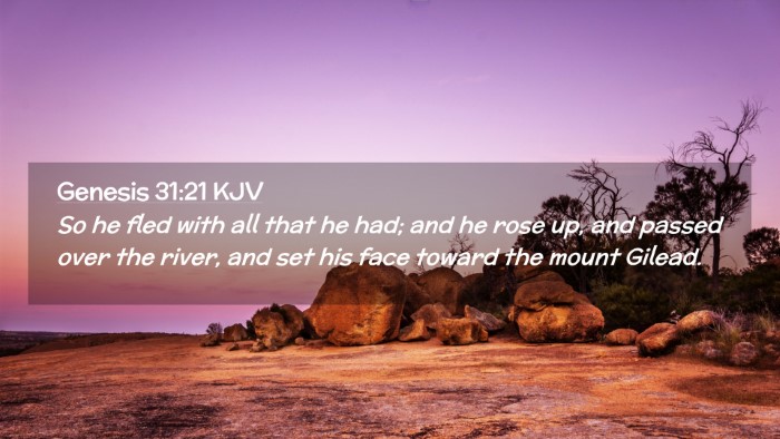 Picture 02 - Genesis 31:21 KJV Desktop Wallpaper - So he fled with all that he had; and he rose up, - Desktop Bible Verse Wallpaper