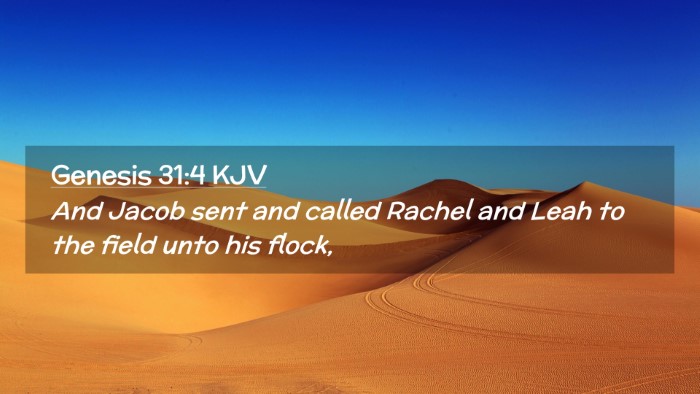 Picture 02 - Genesis 31:4 KJV Desktop Wallpaper - And Jacob sent and called Rachel and Leah to the - Desktop Bible Verse Wallpaper