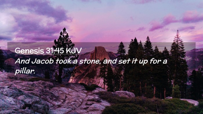 Picture 02 - Genesis 31:45 KJV Desktop Wallpaper - And Jacob took a stone, and set it up for a - Desktop Bible Verse Wallpaper