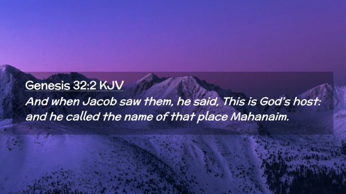 Picture 02 - Genesis 32:2 KJV Desktop Wallpaper - And when Jacob saw them, he said, This is God's - Desktop Bible Verse Wallpaper