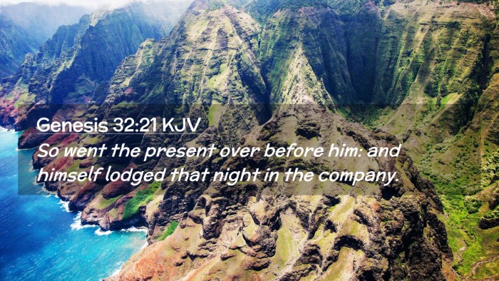 Picture 02 - Genesis 32:21 KJV Desktop Wallpaper - So went the present over before him: and himself - Desktop Bible Verse Wallpaper