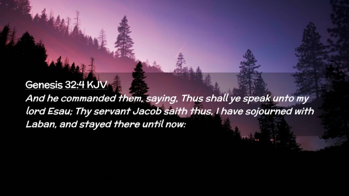 Picture 02 - Genesis 32:4 KJV Desktop Wallpaper - And he commanded them, saying, Thus shall ye - Desktop Bible Verse Wallpaper