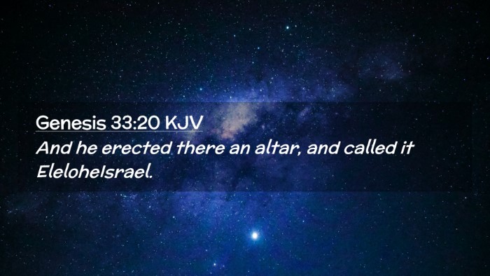 Picture 02 - Genesis 33:20 KJV Desktop Wallpaper - And he erected there an altar, and called it - Desktop Bible Verse Wallpaper