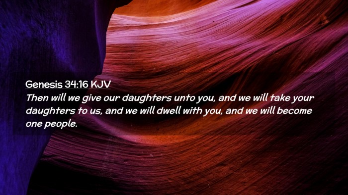 Picture 02 - Genesis 34:16 KJV Desktop Wallpaper - Then will we give our daughters unto you, and we - Desktop Bible Verse Wallpaper
