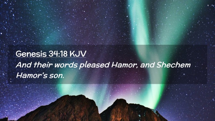 Picture 02 - Genesis 34:18 KJV Desktop Wallpaper - And their words pleased Hamor, and Shechem - Desktop Bible Verse Wallpaper