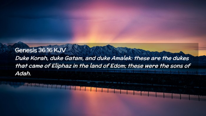 Picture 02 - Genesis 36:16 KJV Desktop Wallpaper - Duke Korah, duke Gatam, and duke Amalek: these - Desktop Bible Verse Wallpaper
