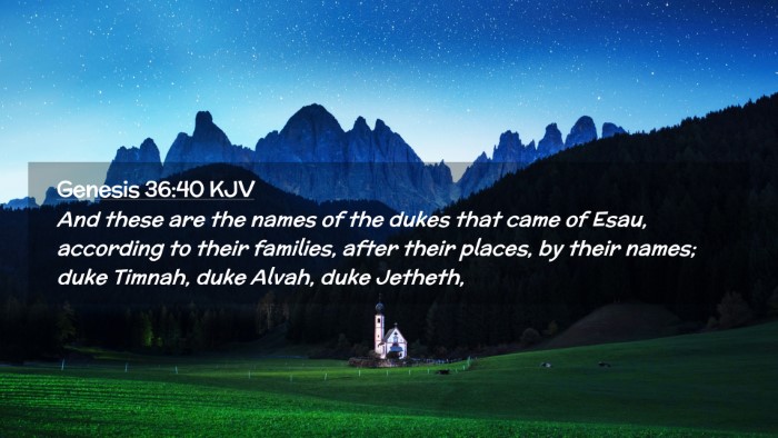 Picture 02 - Genesis 36:40 KJV Desktop Wallpaper - And these are the names of the dukes that came of - Desktop Bible Verse Wallpaper