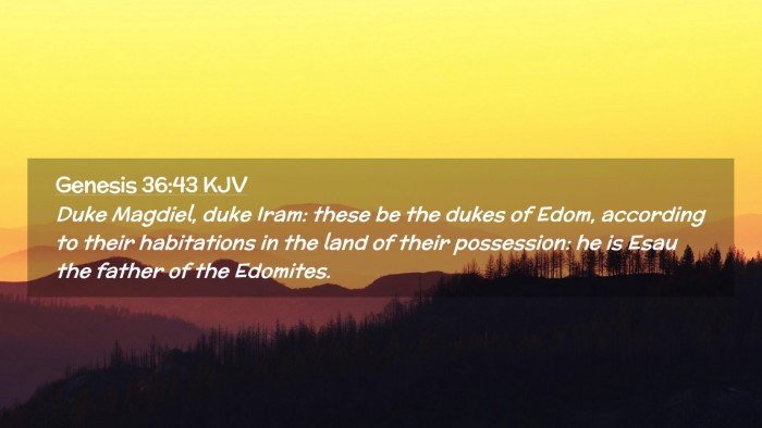 Picture 02 - Genesis 36:43 KJV Desktop Wallpaper - Duke Magdiel, duke Iram: these be the dukes of - Desktop Bible Verse Wallpaper