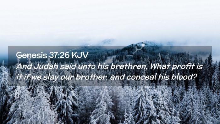 Picture 02 - Genesis 37:26 KJV Desktop Wallpaper - And Judah said unto his brethren, What profit is - Desktop Bible Verse Wallpaper