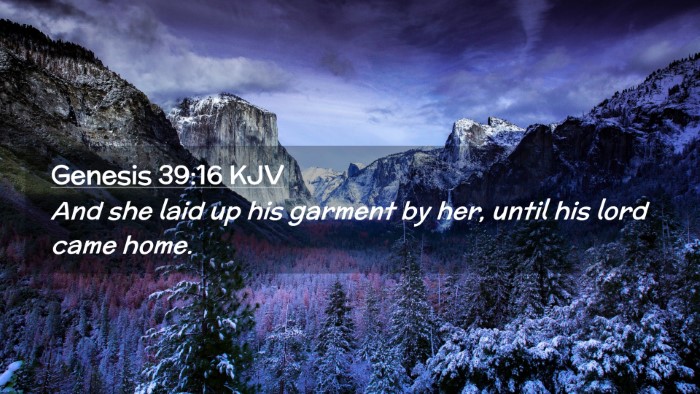 Picture 02 - Genesis 39:16 KJV Desktop Wallpaper - And she laid up his garment by her, until his - Desktop Bible Verse Wallpaper