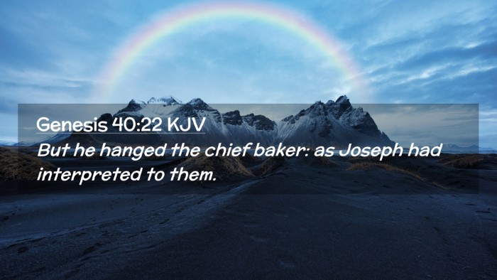 Picture 02 - Genesis 40:22 KJV Desktop Wallpaper - But he hanged the chief baker: as Joseph had - Desktop Bible Verse Wallpaper