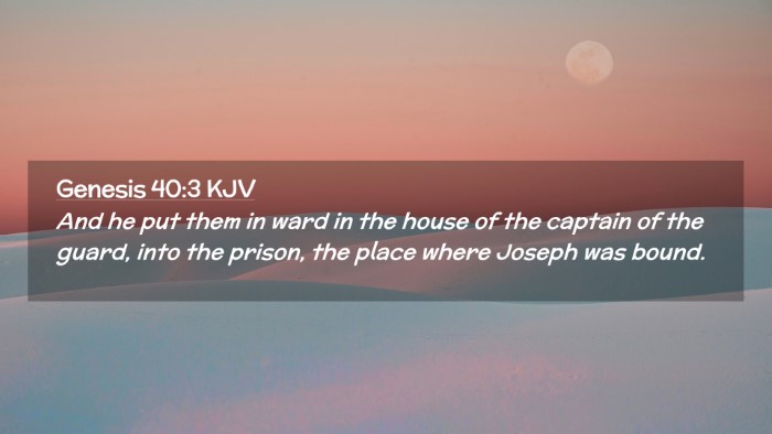 Picture 02 - Genesis 40:3 KJV Desktop Wallpaper - And he put them in ward in the house of the - Desktop Bible Verse Wallpaper