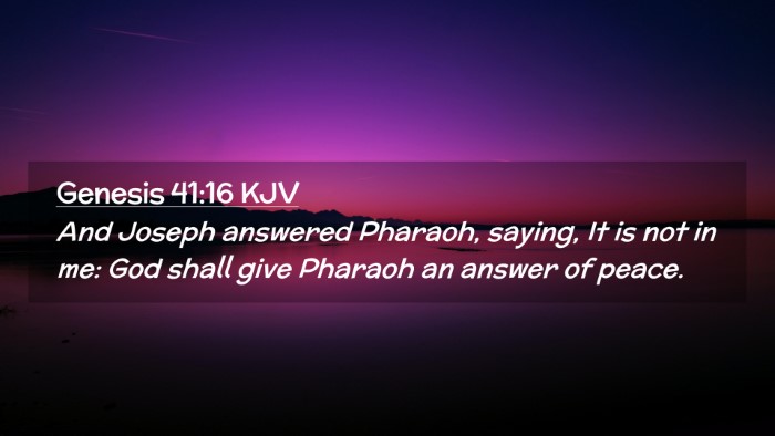 Picture 02 - Genesis 41:16 KJV Desktop Wallpaper - And Joseph answered Pharaoh, saying, It is not in - Desktop Bible Verse Wallpaper