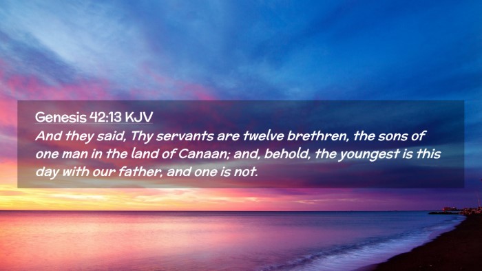 Picture 02 - Genesis 42:13 KJV Desktop Wallpaper - And they said, Thy servants are twelve brethren, - Desktop Bible Verse Wallpaper