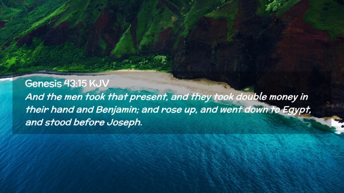 Picture 02 - Genesis 43:15 KJV Desktop Wallpaper - And the men took that present, and they took - Desktop Bible Verse Wallpaper