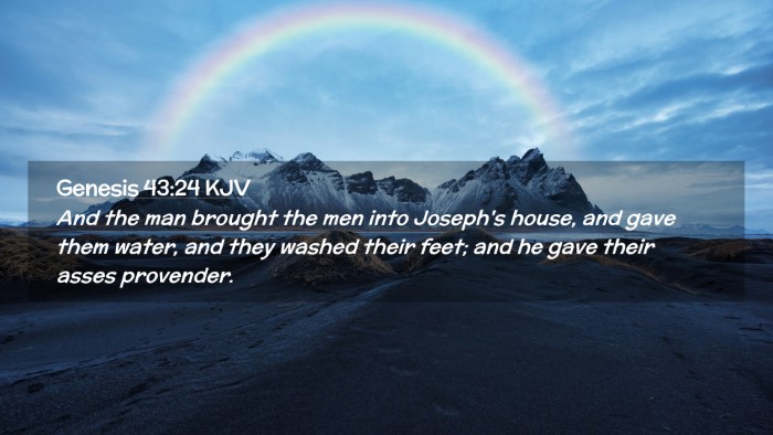 Picture 02 - Genesis 43:24 KJV Desktop Wallpaper - And the man brought the men into Joseph's house, - Desktop Bible Verse Wallpaper