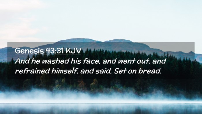Picture 02 - Genesis 43:31 KJV Desktop Wallpaper - And he washed his face, and went out, and - Desktop Bible Verse Wallpaper