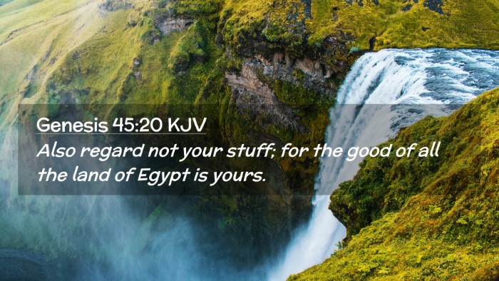 Picture 02 - Genesis 45:20 KJV Desktop Wallpaper - Also regard not your stuff; for the good of all - Desktop Bible Verse Wallpaper